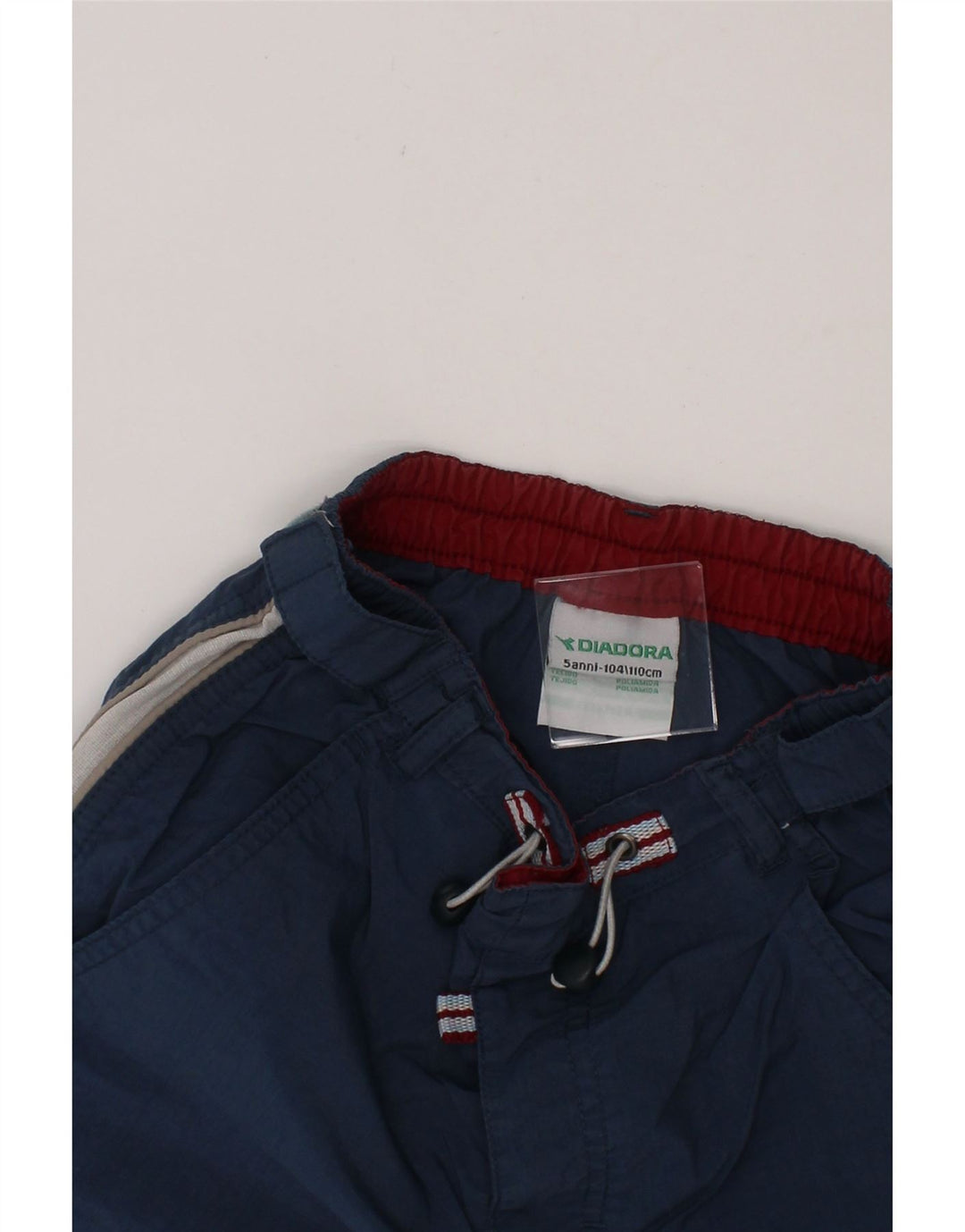 DIADORA Boys Bermuda Sport Shorts 4-5 Years  Blue Colourblock Polyamide Vintage Diadora and Second-Hand Diadora from Messina Hembry 