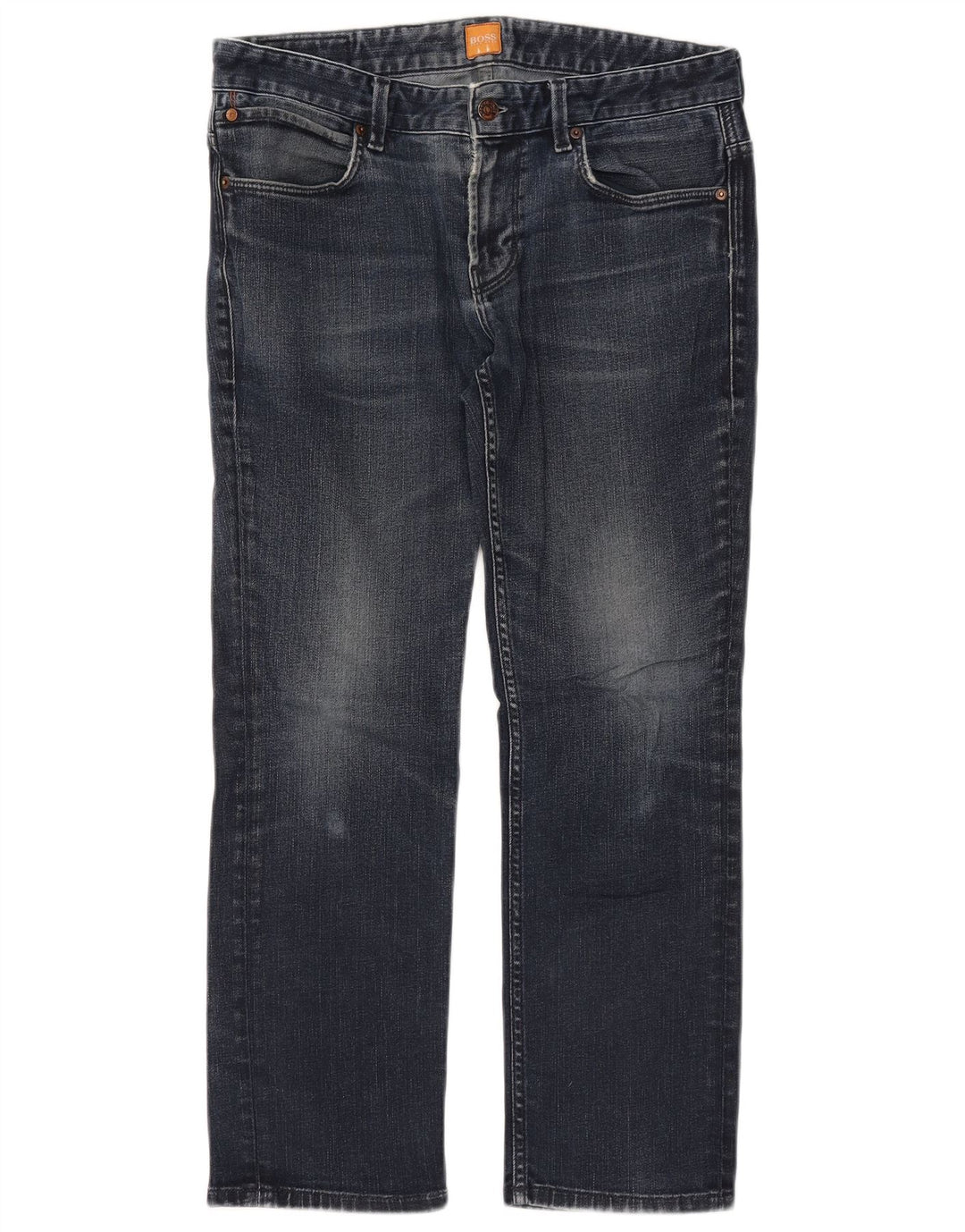 HUGO BOSS Straight jeans til mænd W34 L27 blå bomuld