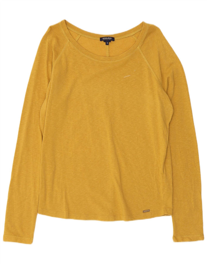 Woolrich Dame Oversized Top Langærmet UK 10 Lille Gul Bomuld