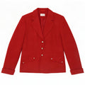 Frank Eden Dame 3 Button Blazer Jacket UK 14 Large Rød Polyester