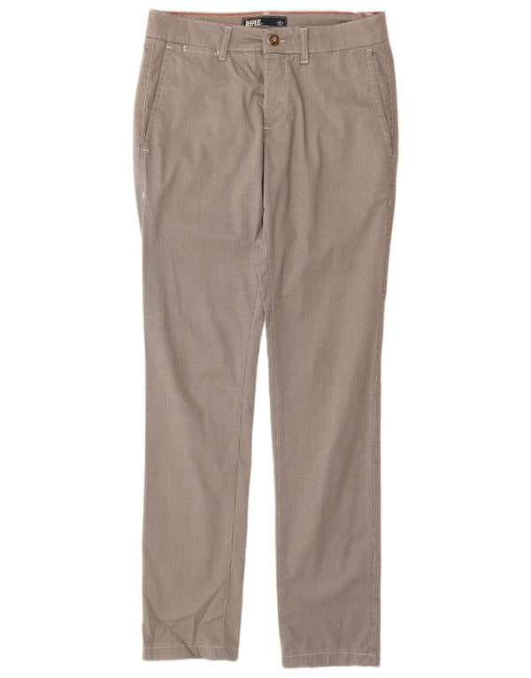 Riffel Herre Slim Chino Bukser W30 L33 Grå Houndstooth Bomuld