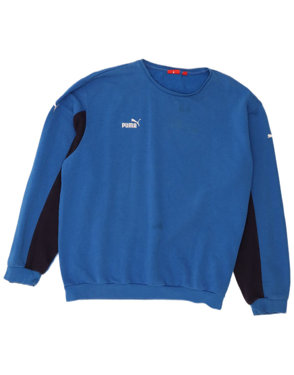 Puma Herre Sweatshirt Jumper 2XL Blå Colourblock Bomuld