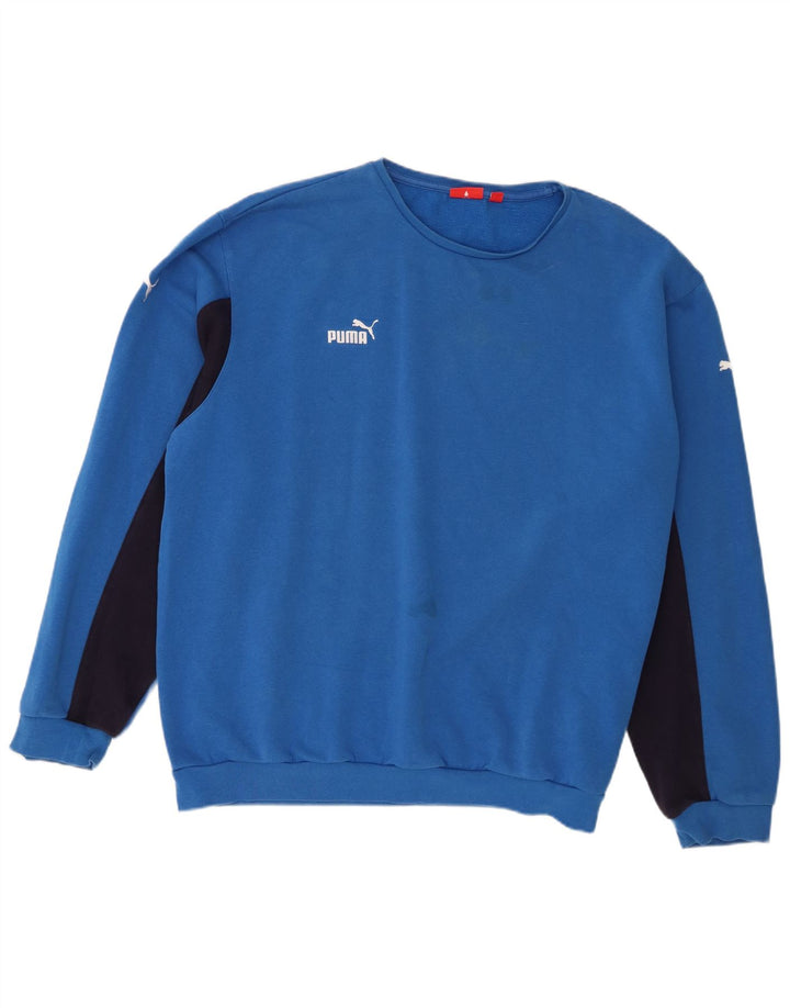 Puma Herre Sweatshirt Jumper 2XL Blå Colourblock Bomuld