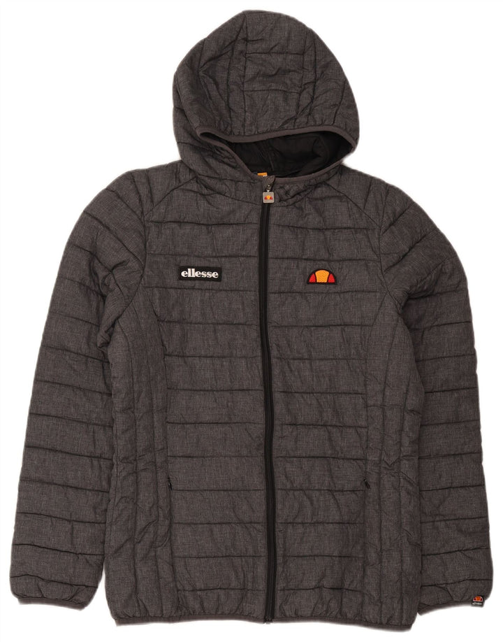 Ellesse Dame Hætte Polstret Jakke UK 14 Medium Grey Polyamid Sports