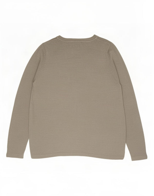 Zara Dame Boat Neck Jumper Sweater UK 16 Large Grå Akryl