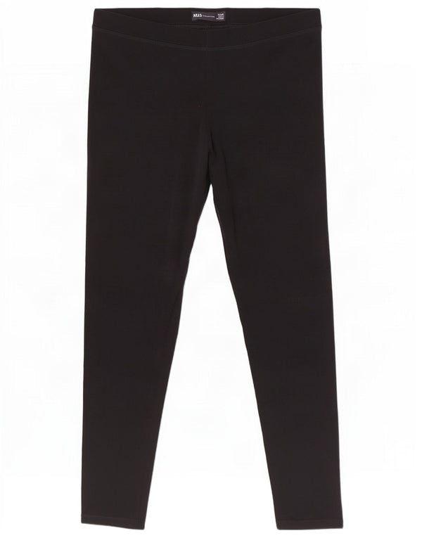 Marks & Spencer Dame Leggings UK 12 Medium Sort Bomuld