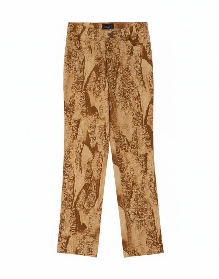 Trussardi Dame abstrakt mønster Lige fritidsbukser W32 L33 Beige
