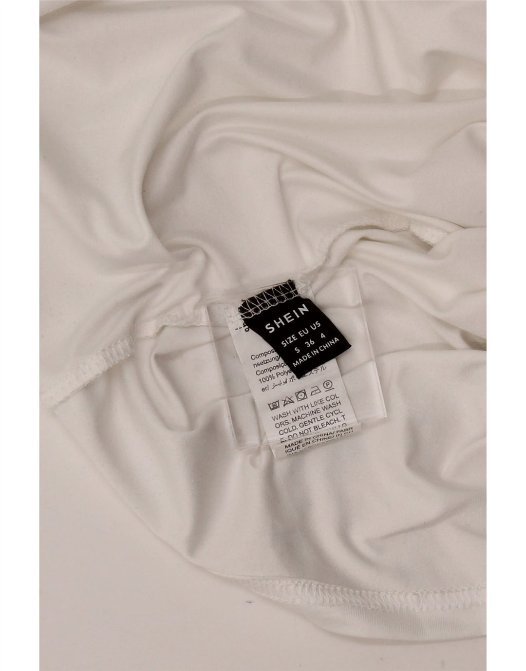 SHEIN Womens Graphic T-Shirt Top UK 10 Small White Polyester Vintage Shein and Second-Hand Shein from Messina Hembry 