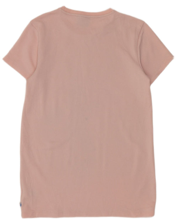 Adidas Dame Grafisk Loose Fit T-Shirt Kjole UK 10 Small Pink Sports