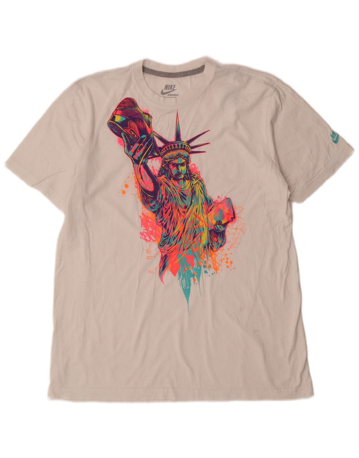 Nike Herre Standard Fit Grafisk T-Shirt Top Stor Hvid Bomuld