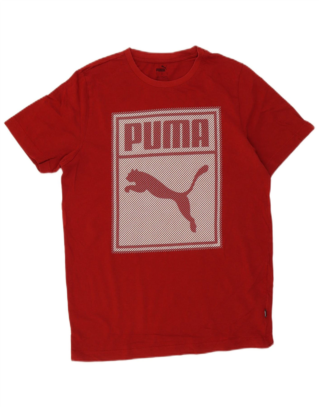 Puma Herre Grafisk T-Shirt Top Lille Rød Bomuld