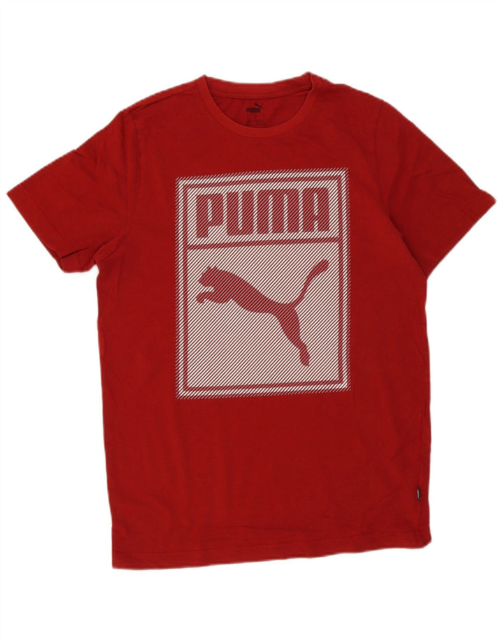 Puma Herre Grafisk T-Shirt Top Lille Rød Bomuld