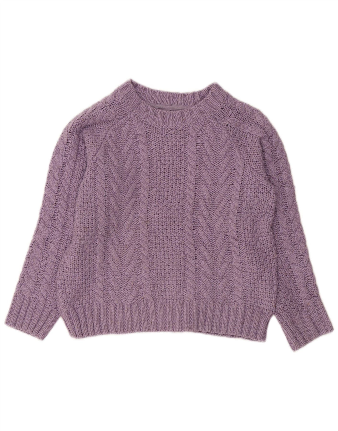 FAT FACE Womens Crop Boat Neck Jumper Sweater UK 8 Small Purple Polyester