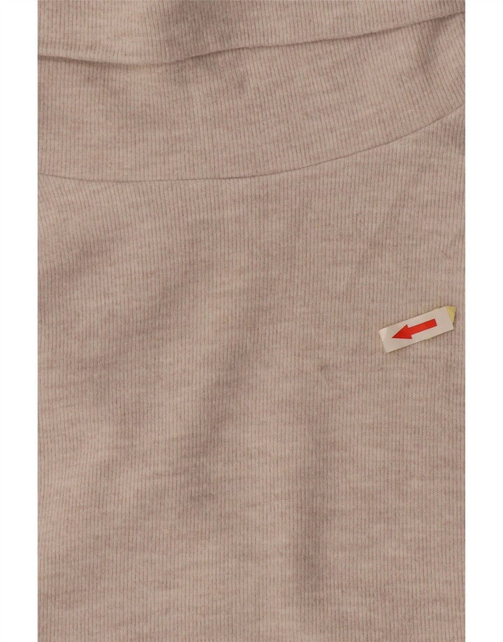 Zara Dame Ærmeløs Roll Neck Bluse Top UK 10 Small White