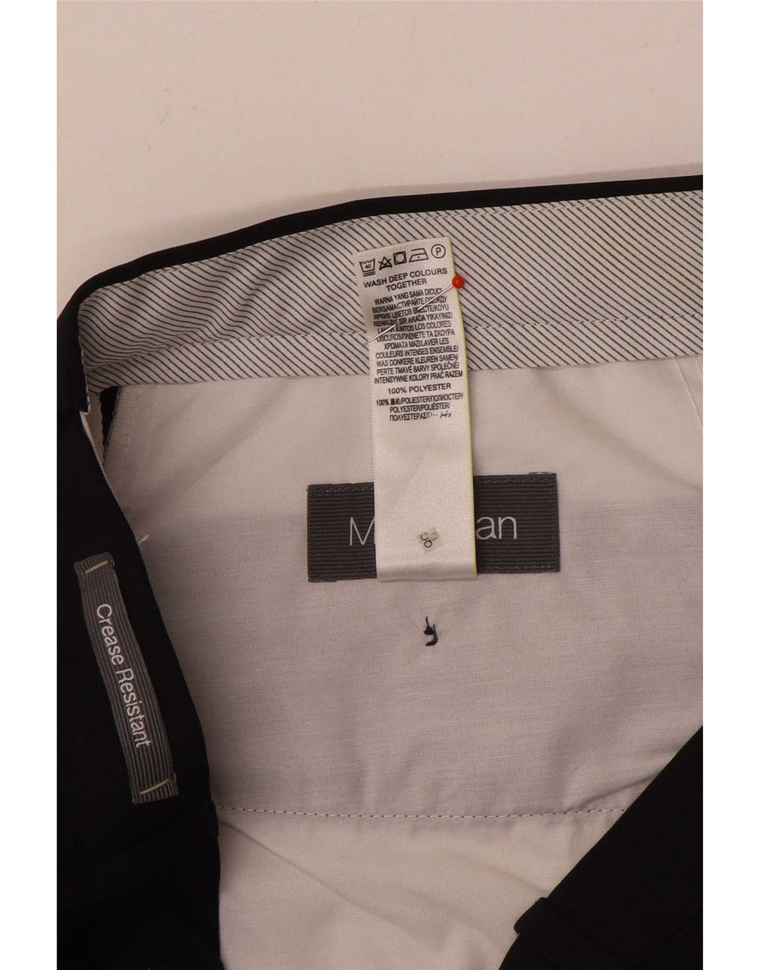 Marks & Spencer Straight Suit Bukser til mænd W34 L31 Marineblå polyester