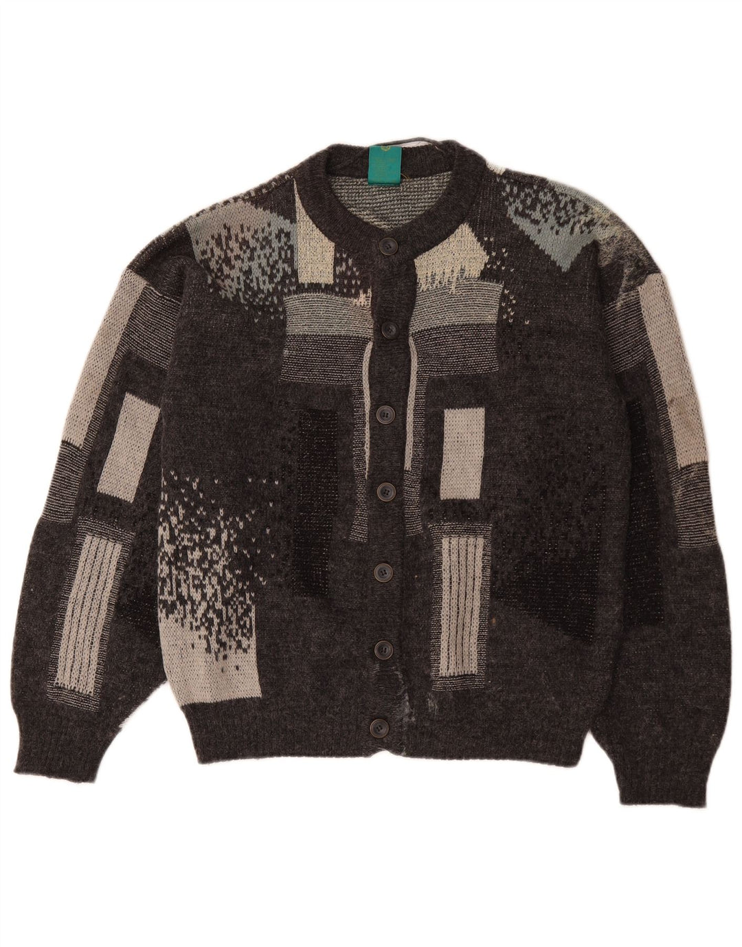 Canda Herre Cardigan Sweater Lille Grå Geometrisk Akryl