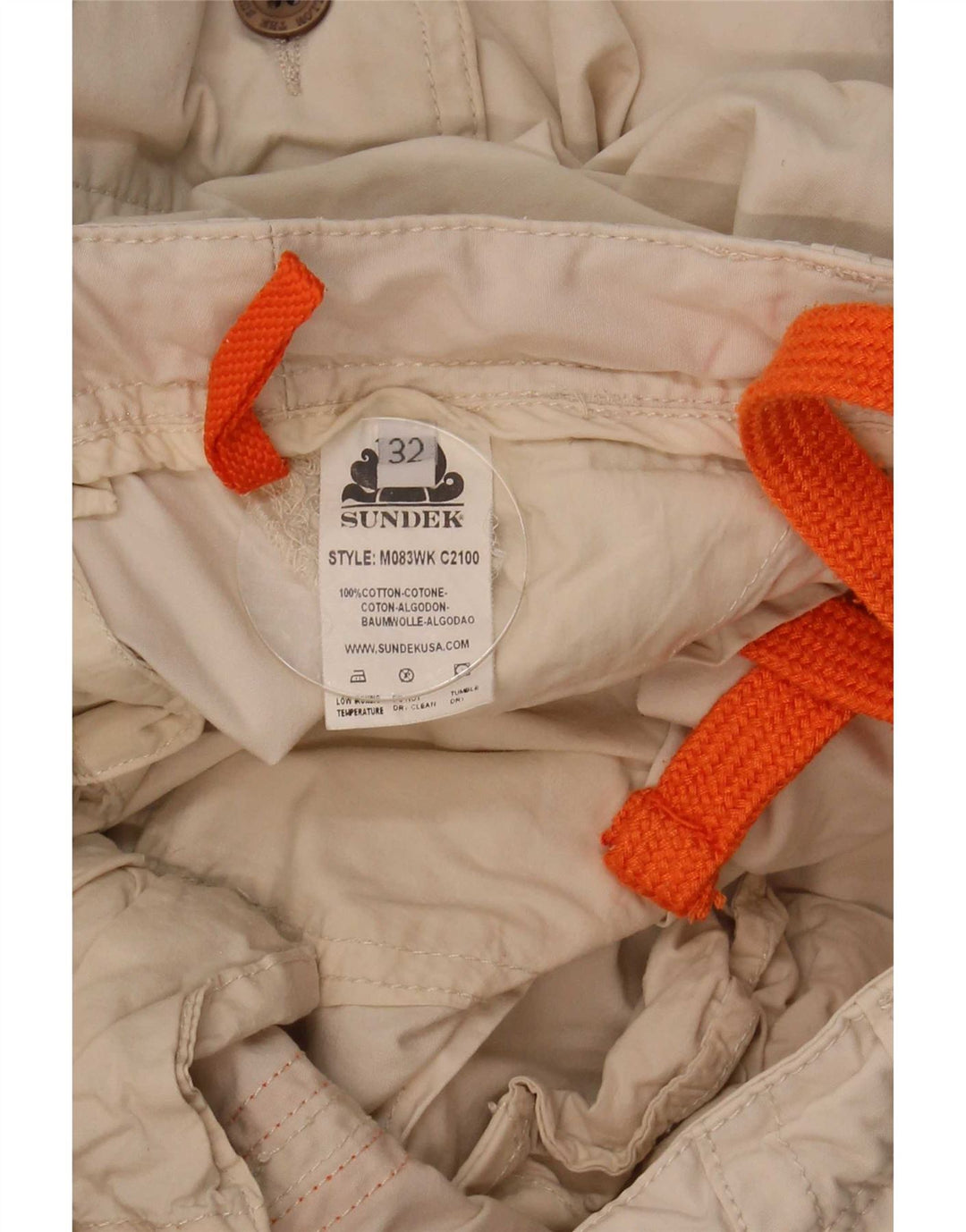 Sundek Herre Cargo Shorts W32 Medium Off White Bomuld