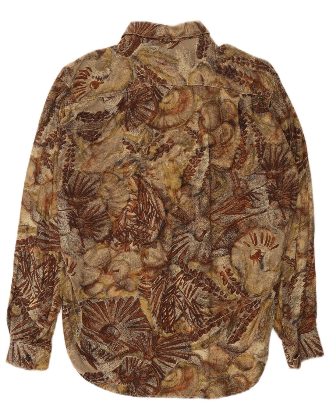 Vintage herreskjorte medium brun blomsterviscose