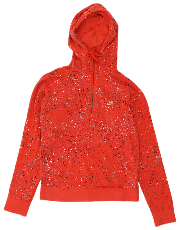 Nike hættetrøje med lynlås til kvinder UK 14 Medium Pink plettet bomuld