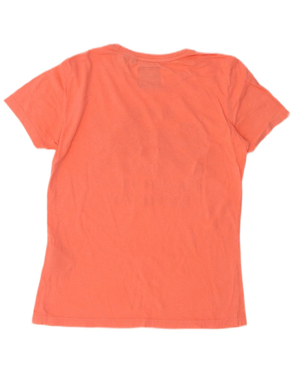Superdry Grafisk T-shirt top til kvinder UK 10 Lille orange bomuld