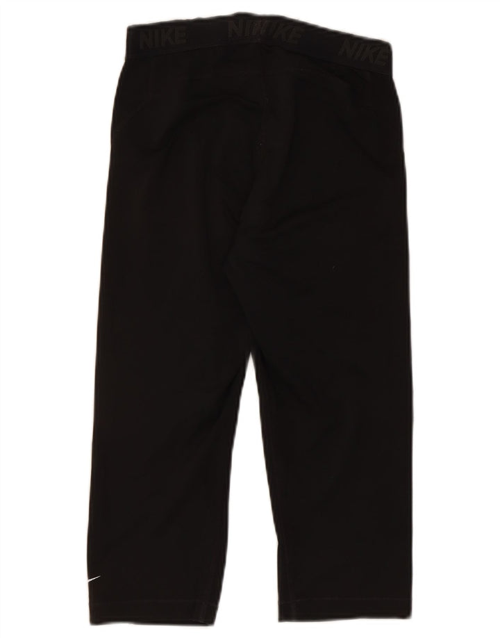 Nike Dame Grafiske Capri Leggings UK 12 Medium Sort Polyester