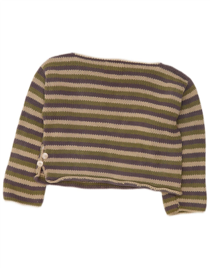 PURE Womens Loose Fit Boat Neck Jumper Sweater UK 10 Small Multicolored