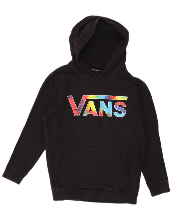 Vans drenge grafisk hættetrøje 12-13 år stor sort bomuld
