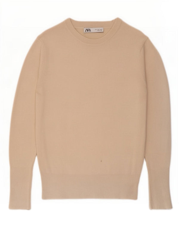 Zara Dame Boat Neck Jumper Sweater UK 14 Large Off White