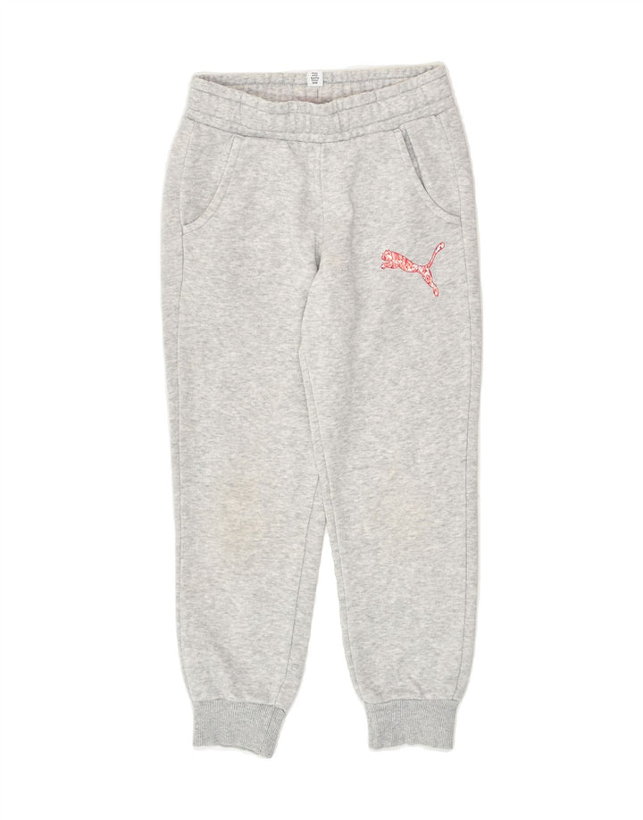 PUMA Girls Tracksuit Trousers Joggers 7-8 Years  Grey Cotton | Vintage Puma | Thrift | Second-Hand Puma | Used Clothing | Messina Hembry 