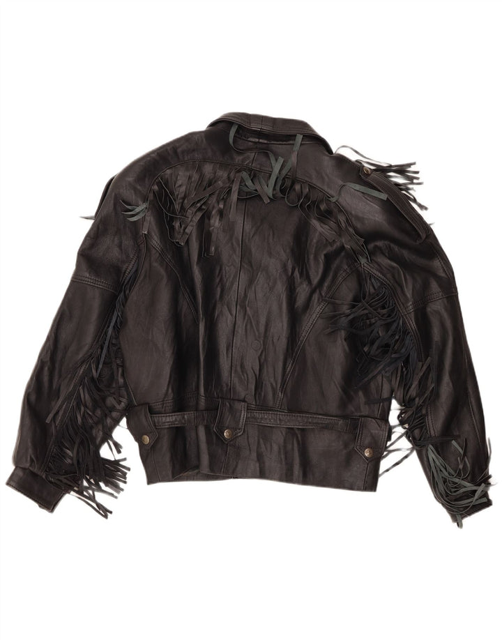 Vintage Herre Læder Biker Jacket UK 40 Large Black
