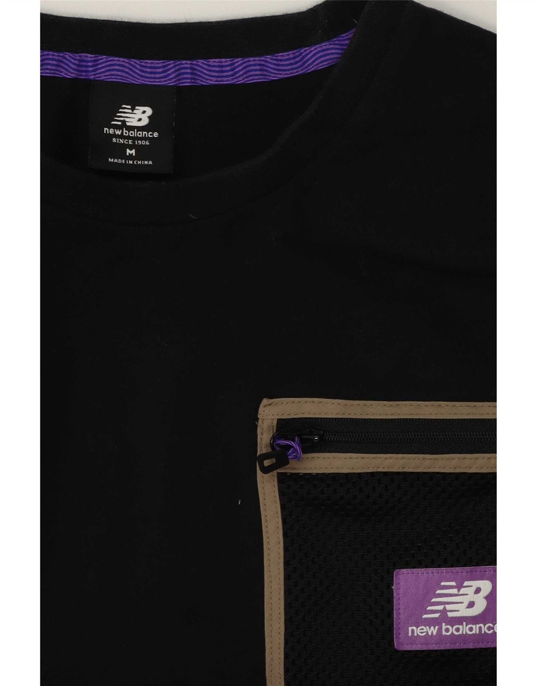New Balance Herre T-Shirt Top Medium Sort