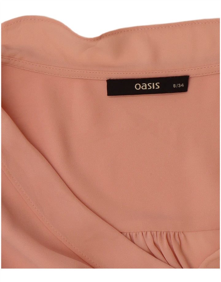 Oasis Dame Langærmet Bluse Top UK 8 Smal Pink