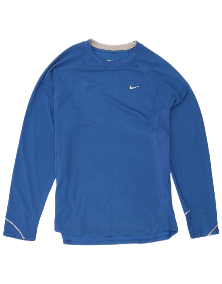 Nike Dame Dri Fit Top Langærmet UK 20/22 XL Blå Polyester