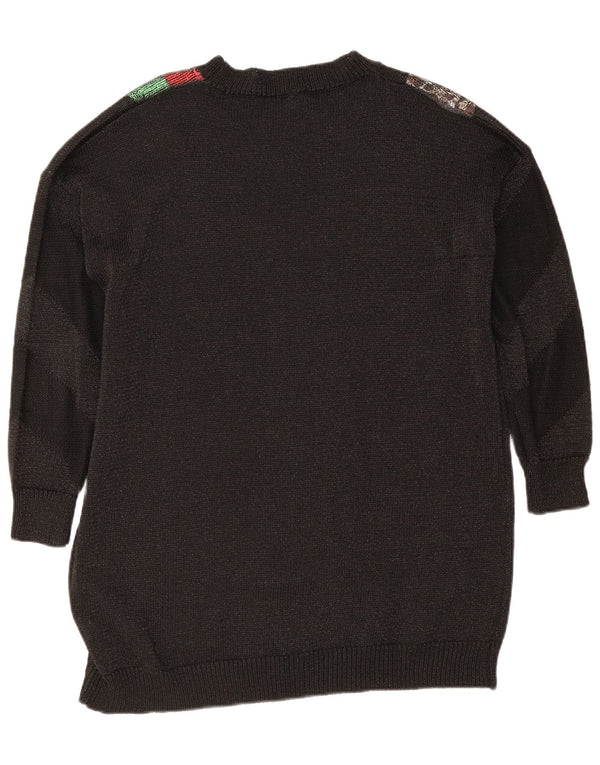 Tu Tøj Dame Langærmet Jumper Kjole UK 18 XL Sort Colourblock