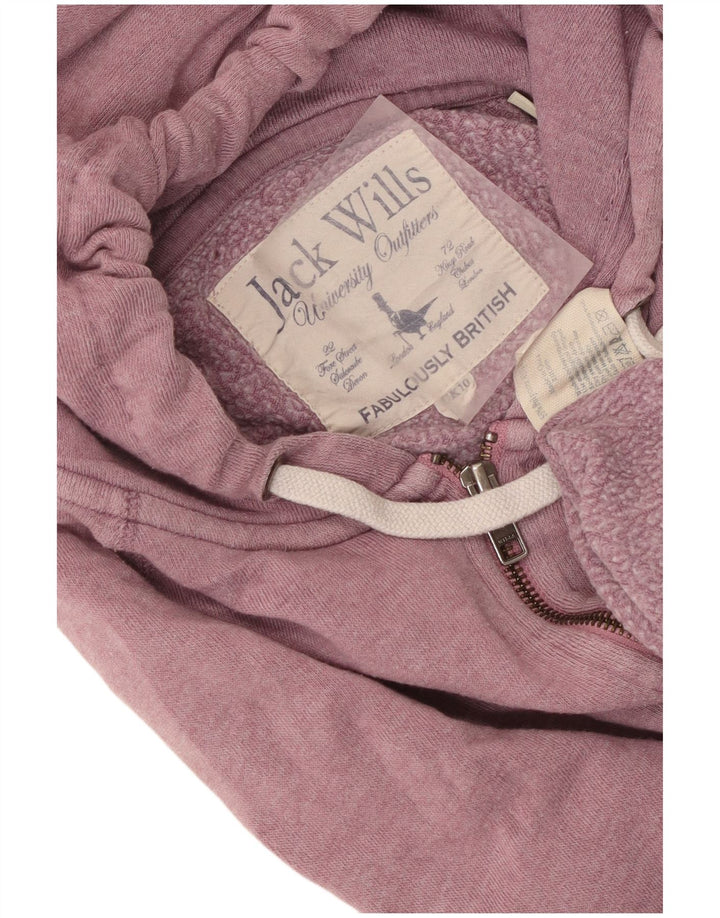 Jack Wills Dame Grafisk Hættetrøje Sweater UK 10 Lille Pink Polyester