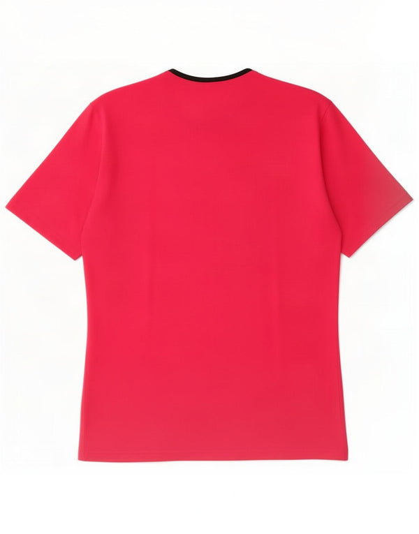 Adidas Herre Climalite T-Shirt Top Medium Pink Colourblock Polyester