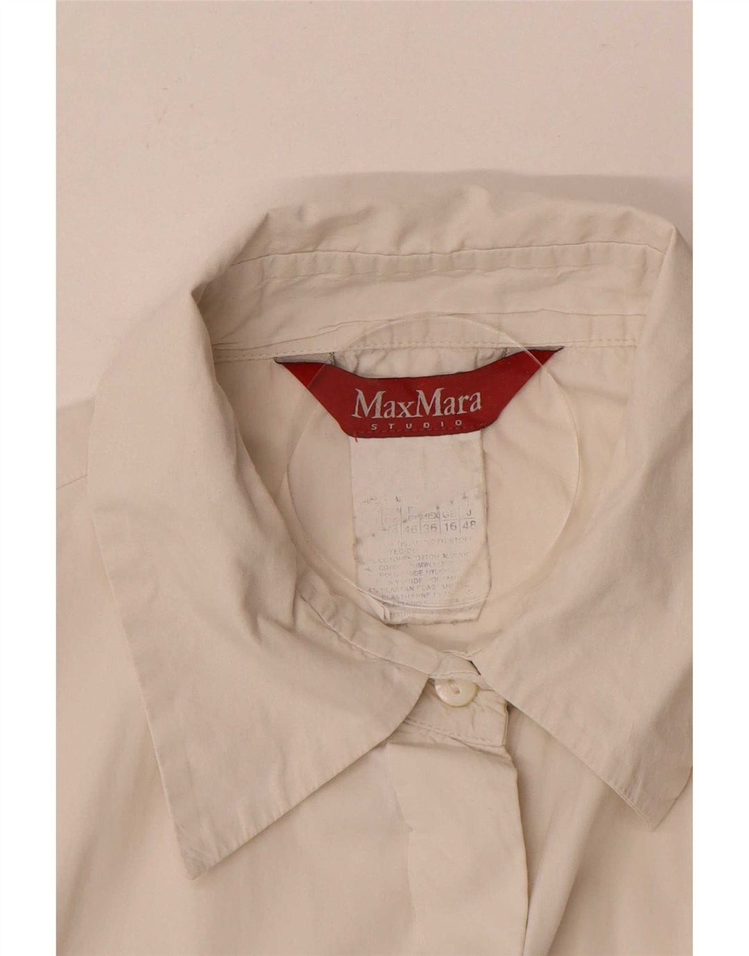 Max Mara Dame Shirt Bluse UK 16 Large White