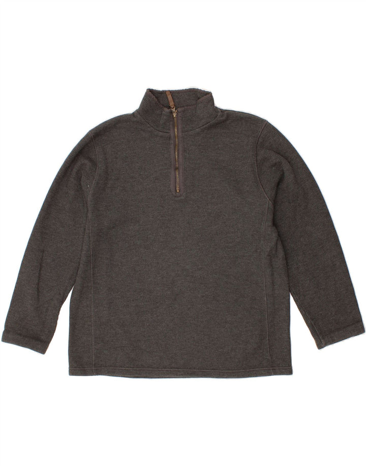 MOUNTAIN WAREHOUSE Mens Zip Neck Sweatshirt Jumper Large Grey Cotton Vintage Mountain Warehouse and Second-Hand Mountain Warehouse from Messina Hembry 