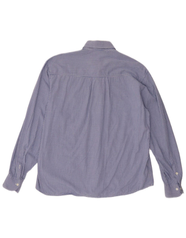 Emmanuel Schvili Dame Langærmet Regular Shirt UK 18 XL Blue Gingham