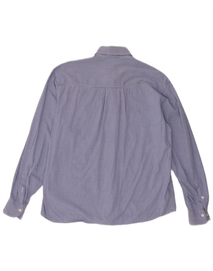 Emmanuel Schvili Dame Langærmet Regular Shirt UK 18 XL Blue Gingham