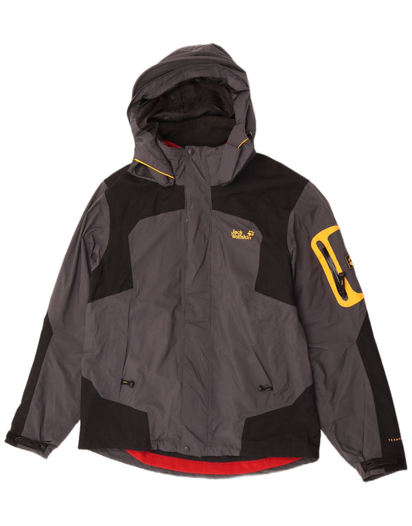 Jack Wolfskin Herre Windbreaker Jacket UK 40/42 Large Grey Colourblock