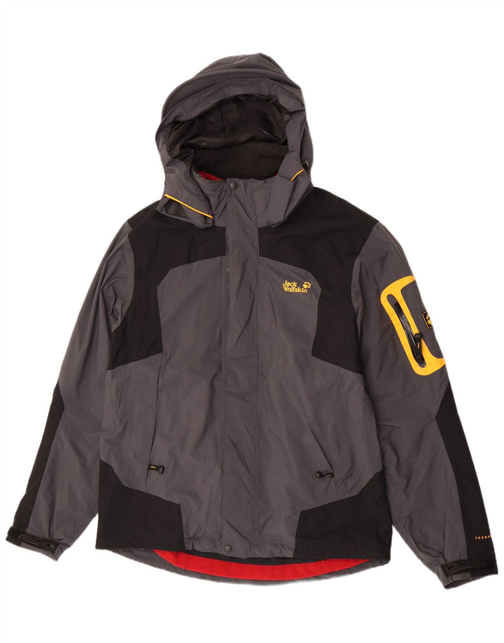 Jack Wolfskin Herre Windbreaker Jacket UK 40/42 Large Grey Colourblock