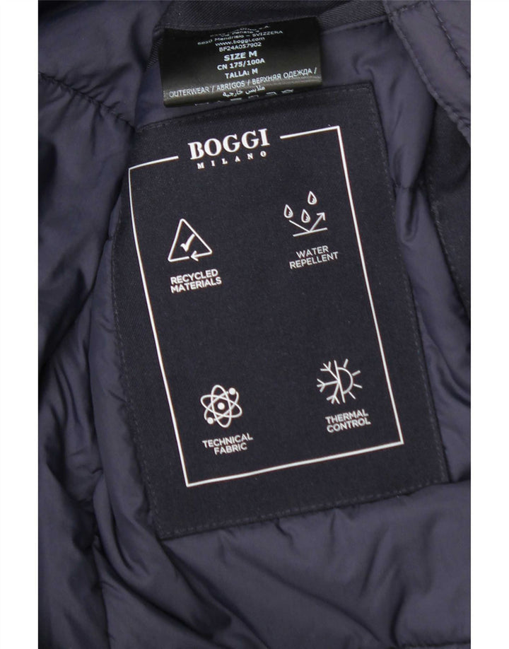 Boggi Herre Windbreaker Coat UK 38 Medium Navy Blue Polyester