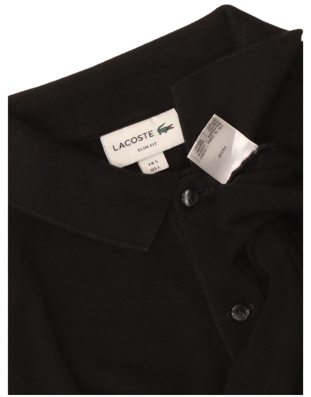 Lacoste Herre Slim Fit Polo Shirt Størrelse 5 Large Sort Bomuld