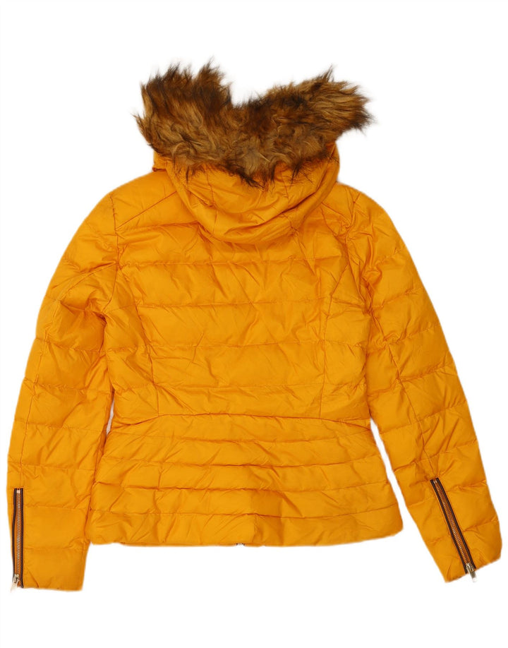 Zara hættejakke til kvinder UK 10 Lille gul polyester