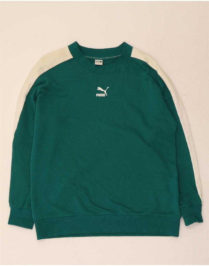 Puma Sweatshirt til mænd, lille grøn Colourblock Bomuld
