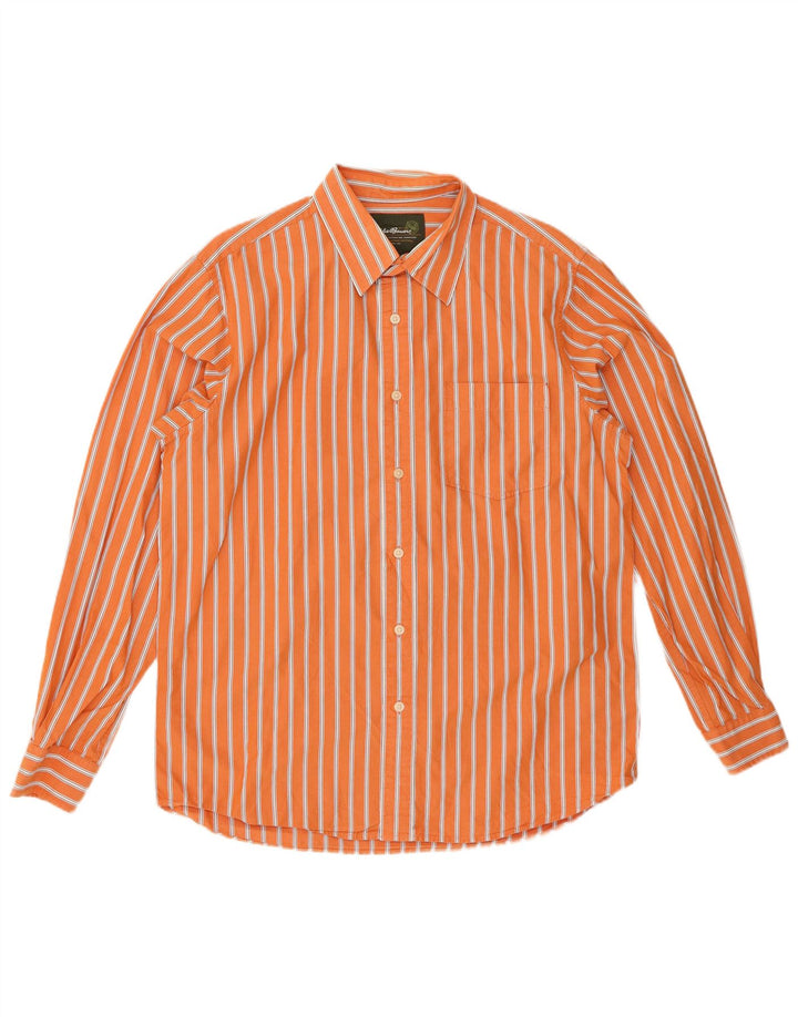 EDDIE BAUER Herreskjorte Medium Orange Nålestribet bomuld