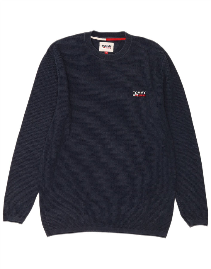 Tommy Hilfiger Herre Crew Neck sweater Medium Navy Blue Bomuld
