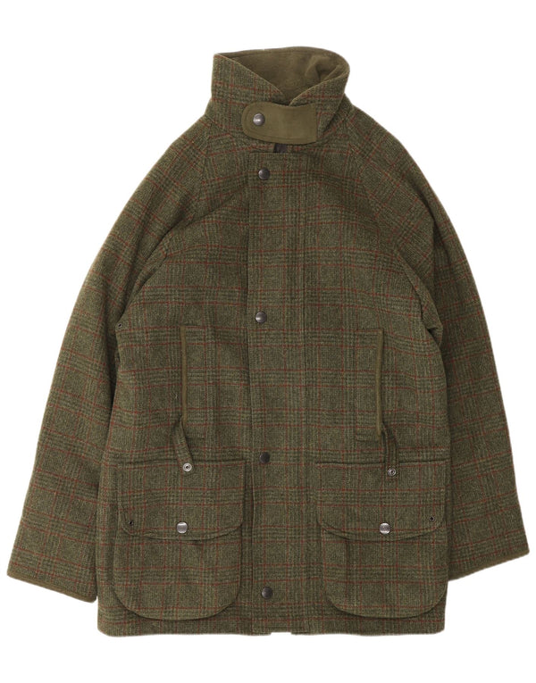 Barbour Herre Utility Jacket UK 38 Medium Khaki Plaid Uld
