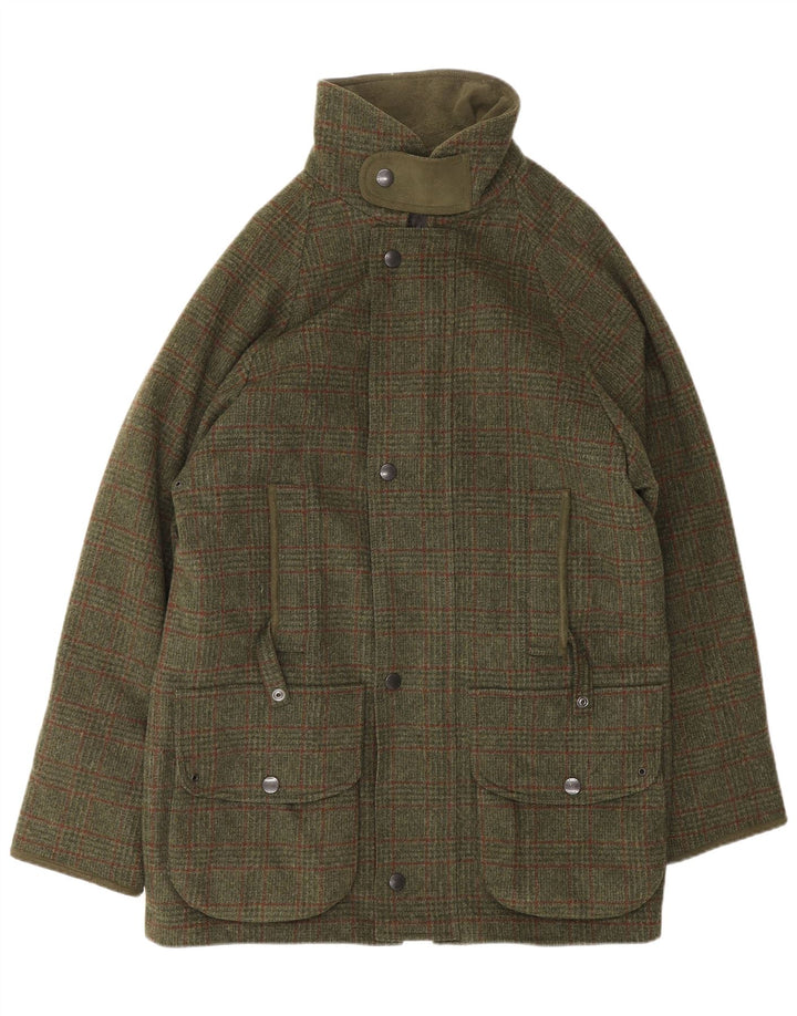 Barbour Herre Utility Jacket UK 38 Medium Khaki Plaid Uld